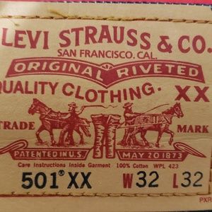Levi's 501 XX Rigid STF Button Fly Jeans W32 x L32